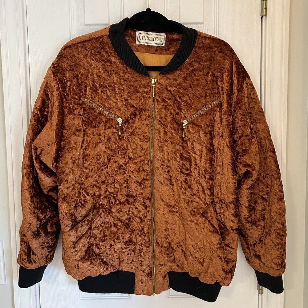 Vintage Lucchese Velvet Bomber Jacket